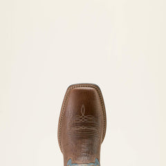 Steadfast Wide Square Toe Cowboy Boot Men - DUSK BROWN/BABY BLUE EYES