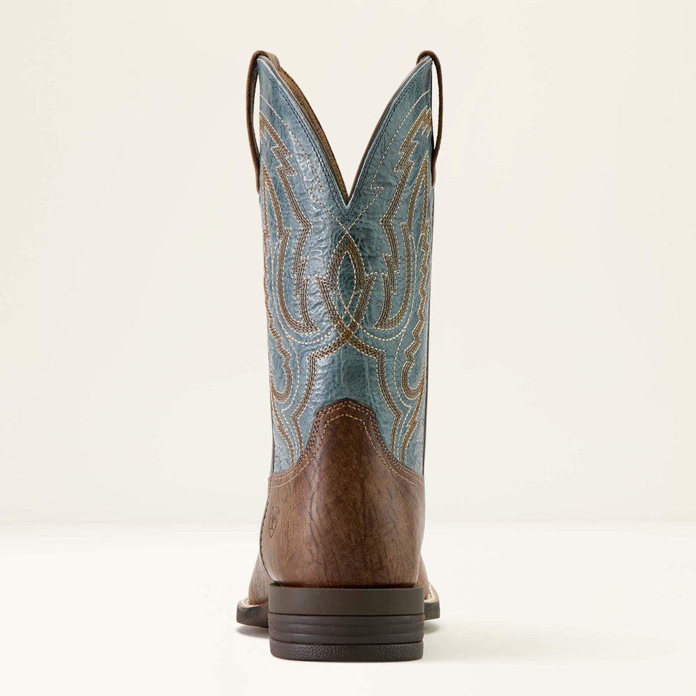Steadfast Wide Square Toe Cowboy Boot Men - DUSK BROWN/BABY BLUE EYES