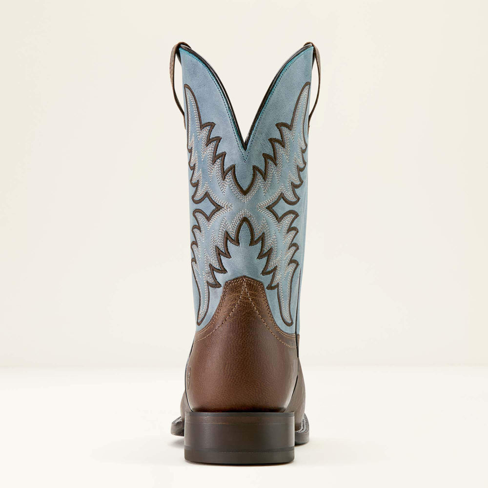 Cattle Creek Wide Square Toe Cowboy Boot Men - WEATHERED BROWN/BALTIC BLUE