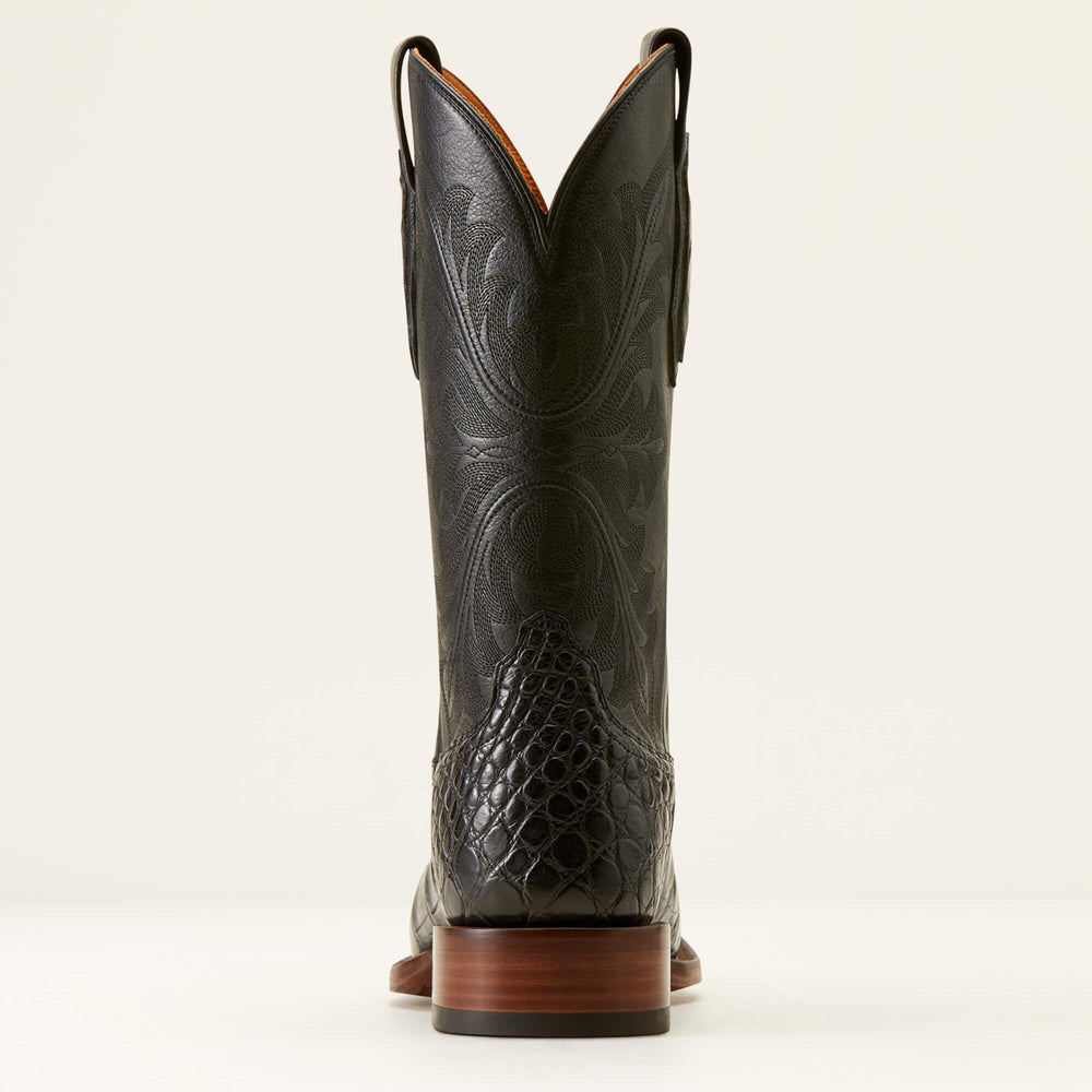 Bench Made Bassett Western Boot Men - BLACK AMERICAN ALLIGATOR