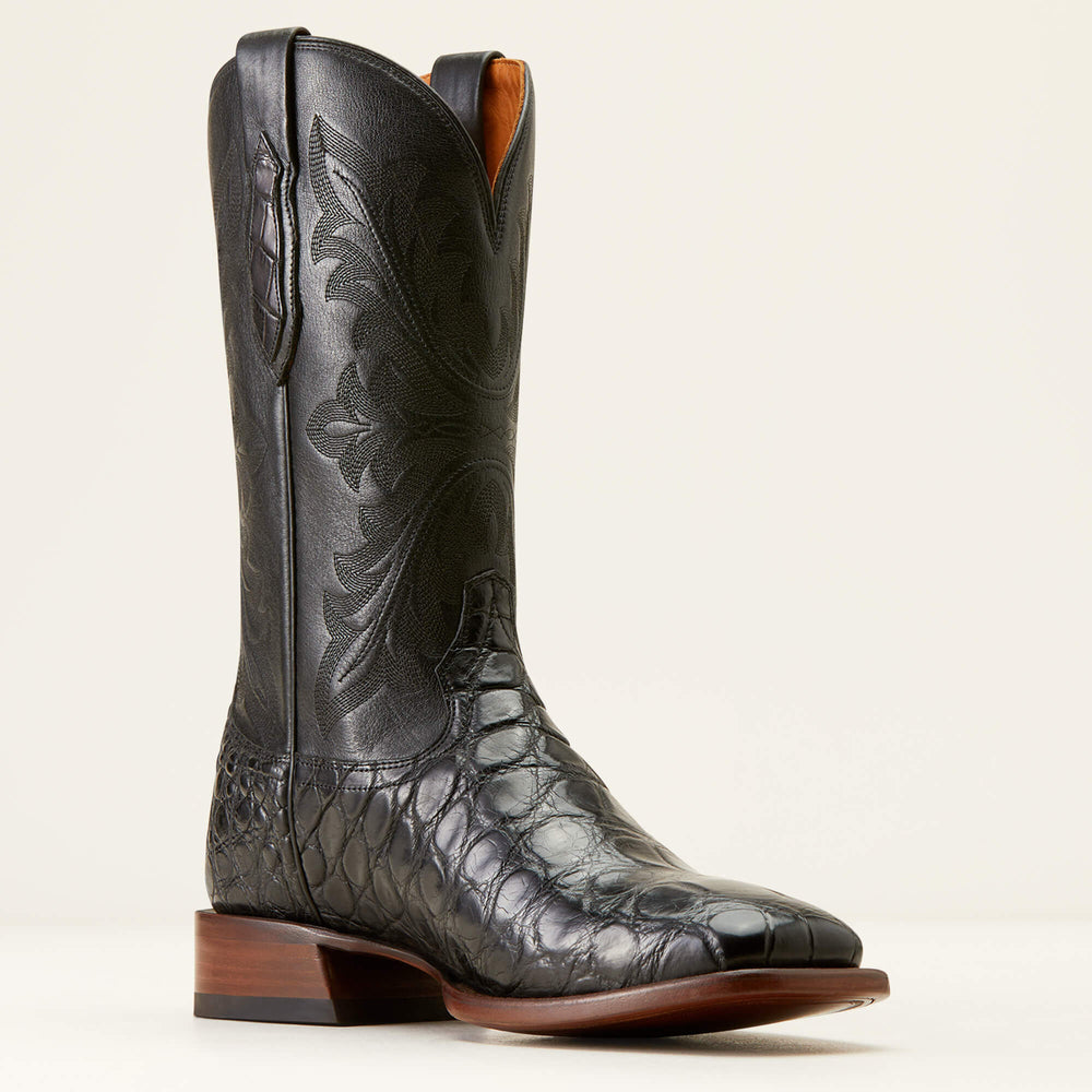 Bench Made Bassett Western Boot Men - BLACK AMERICAN ALLIGATOR