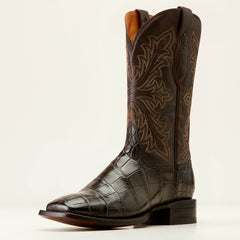 Bench Made Bassett Western Boot Men - HICKORY AMERICAN ALLIGATOR