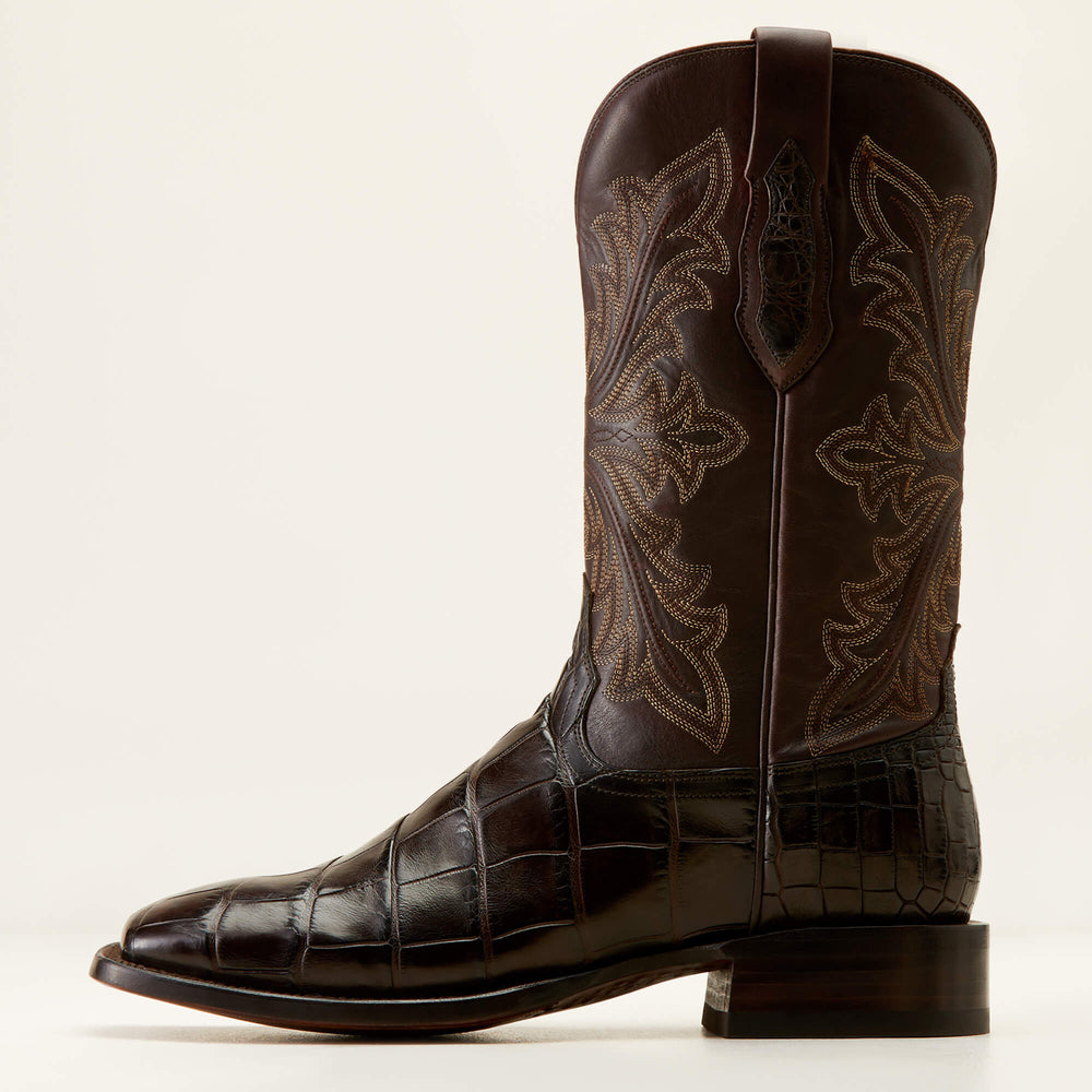 Bench Made Bassett Western Boot Men - HICKORY AMERICAN ALLIGATOR