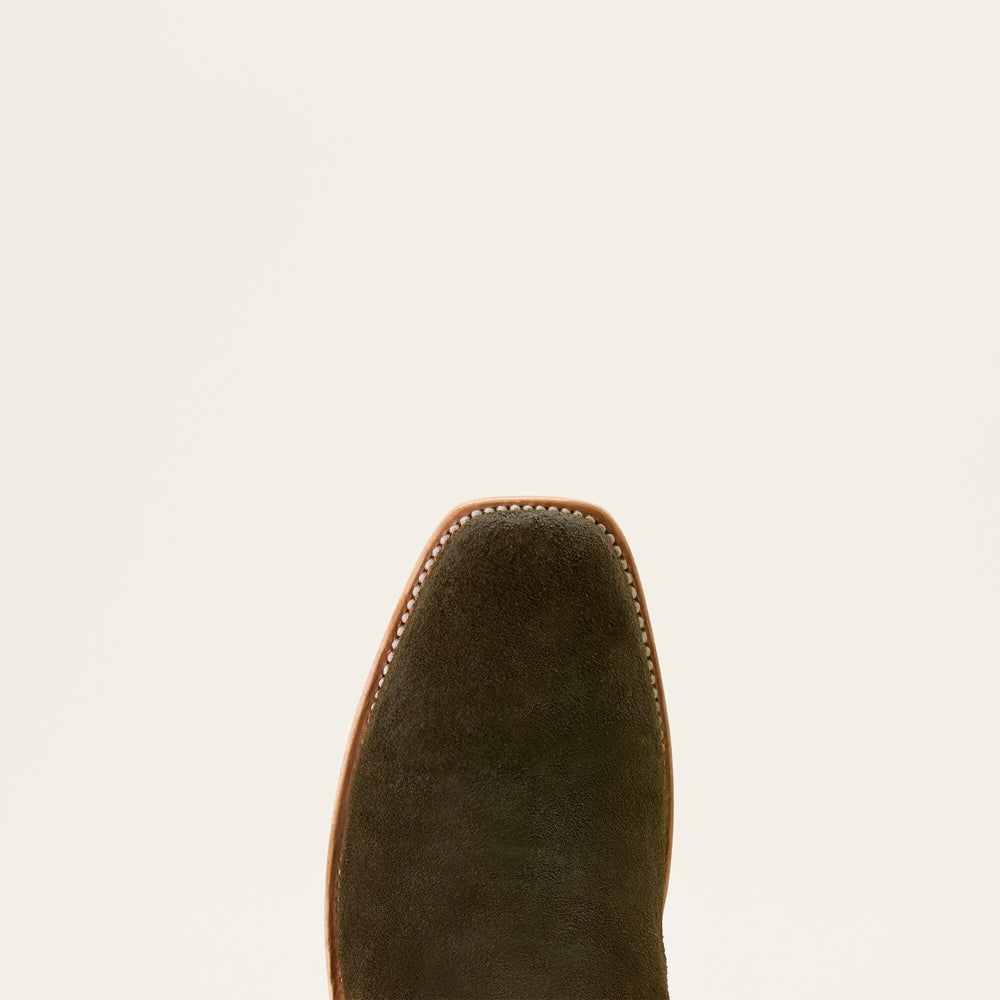 Futurity Deal Narrow Cutter Toe Cowboy Boot Men - MIDNIGHT OLIVE SUEDE/SHREDDED WHITE