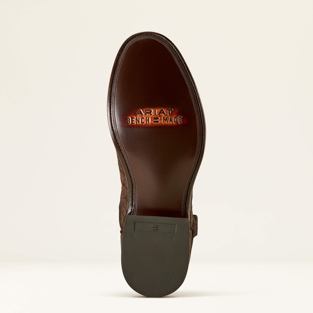 Bench Made Clanton Western Boot Men - MATTE CHOCOLATE NILE CROC/DARK CHOCOLATE