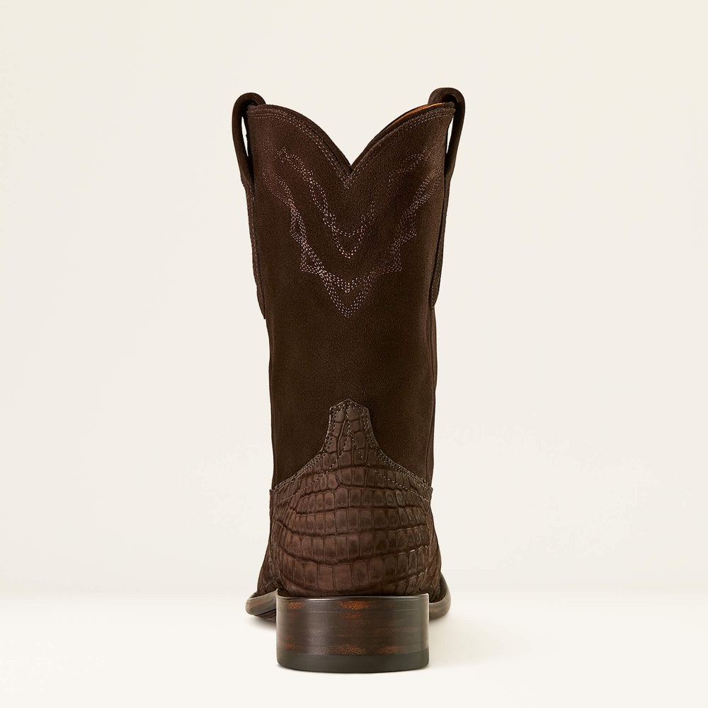 Bench Made Clanton Western Boot Men - MATTE CHOCOLATE NILE CROC/DARK CHOCOLATE
