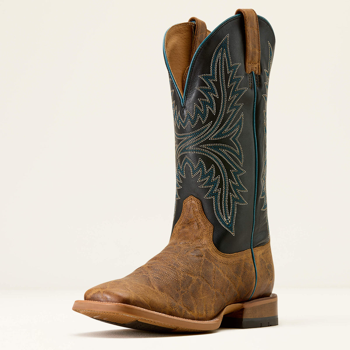 Cowhand Wide Square Toe Cowboy Boot Men - SMOKED TAN/TRUE BLACK