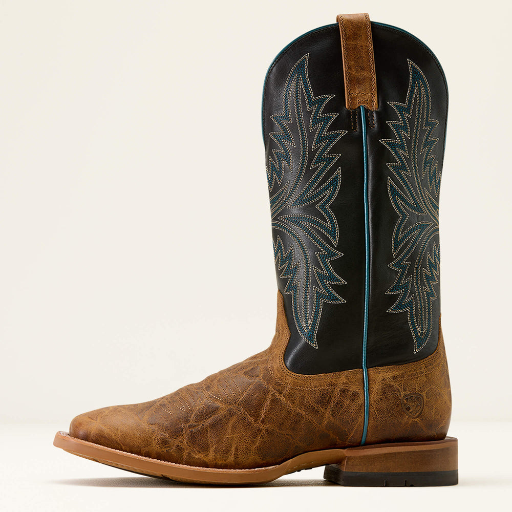 Cowhand Wide Square Toe Cowboy Boot Men - SMOKED TAN/TRUE BLACK