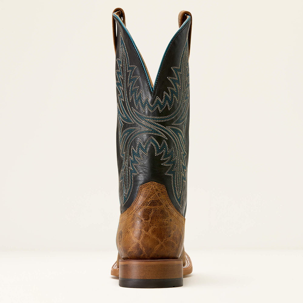 Cowhand Wide Square Toe Cowboy Boot Men - SMOKED TAN/TRUE BLACK