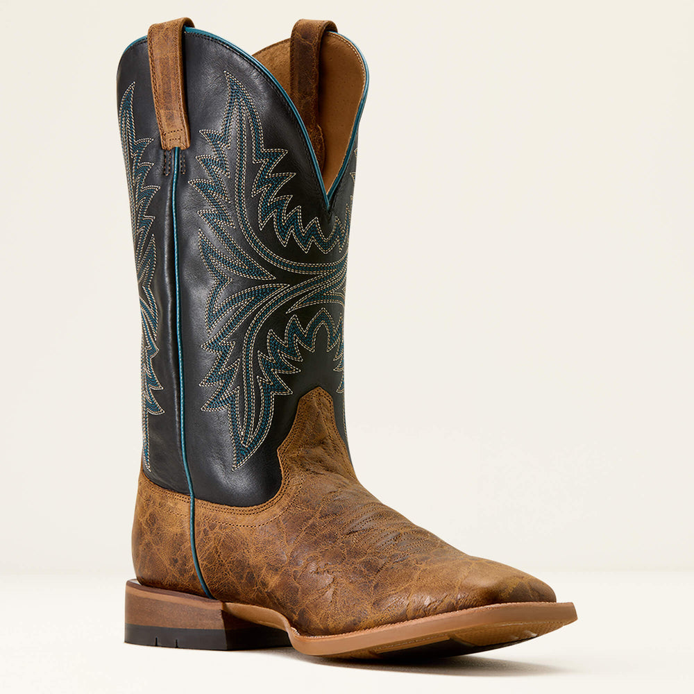 Cowhand Wide Square Toe Cowboy Boot Men - SMOKED TAN/TRUE BLACK