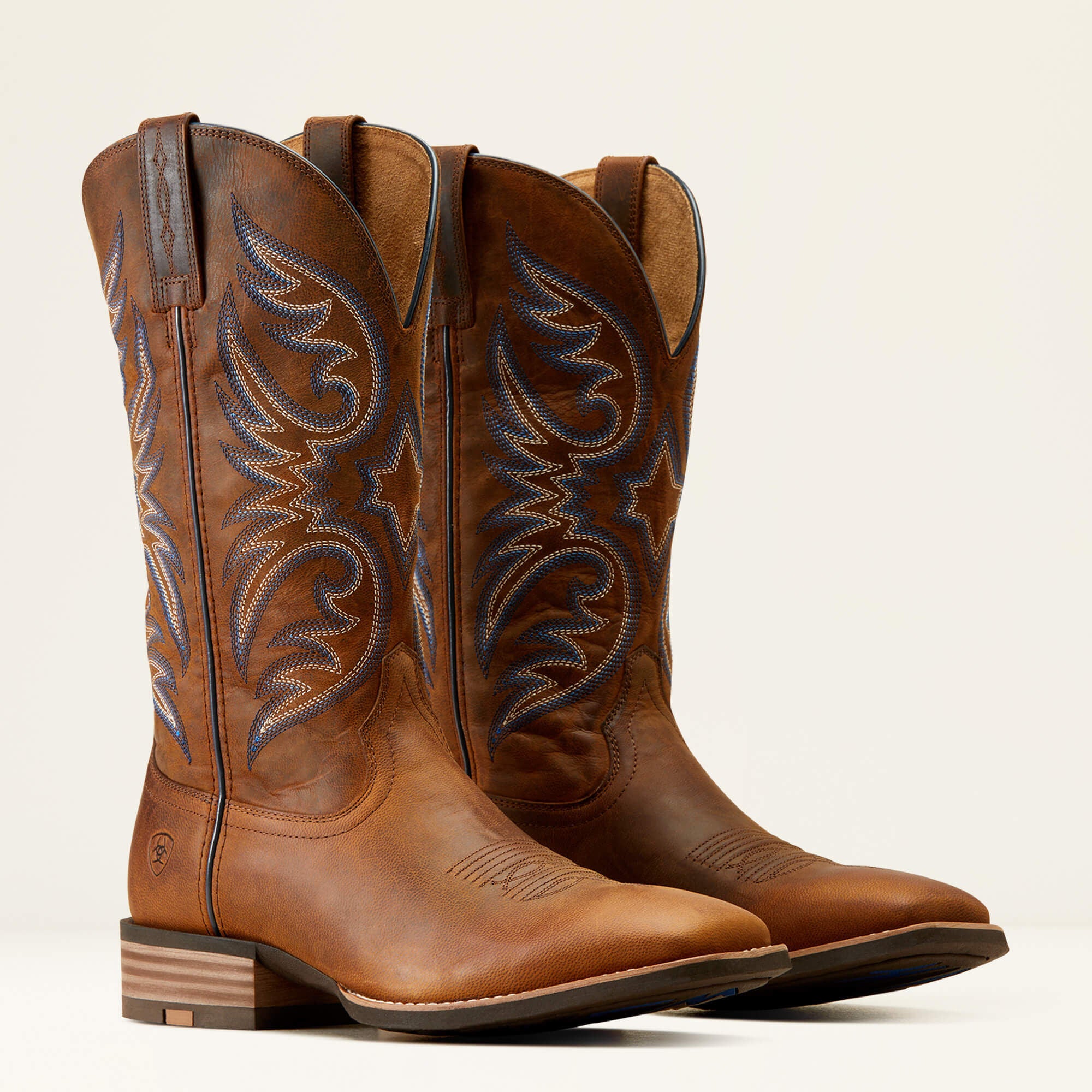 Ricochet Wide Square Toe Cowboy Boot Men - WEATHERED CHESTNUT