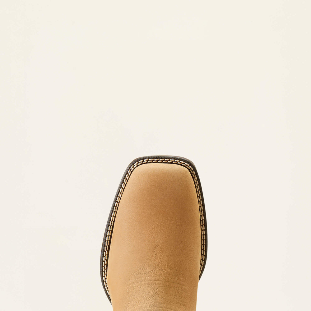 Booker Chelsea Wide Square Toe Western Boot Men - ALMOND BROWN