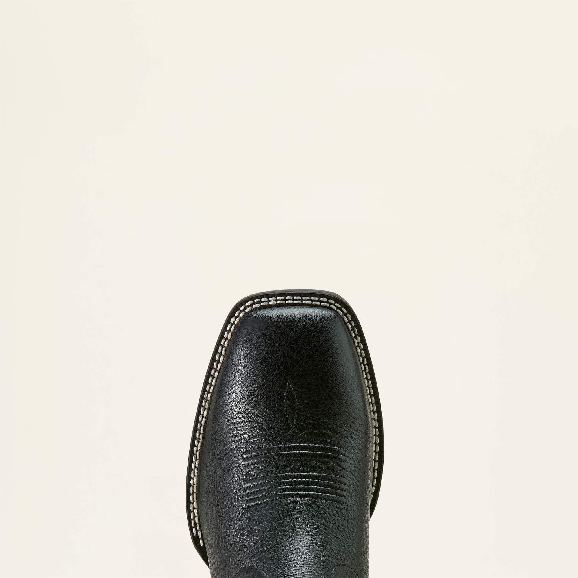 Western Big Rig Wide Square Toe Cowboy Boot Men - BLACK DEERTAN