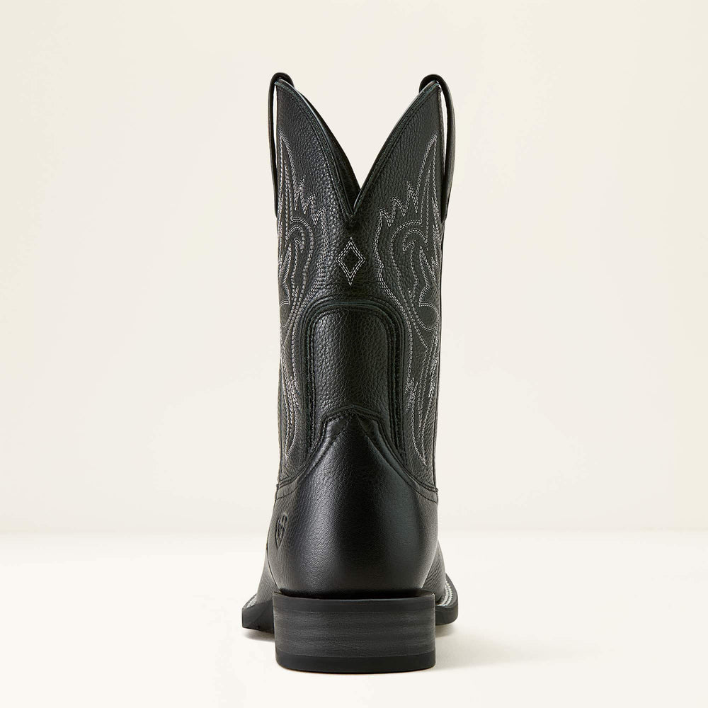 Western Big Rig Wide Square Toe Cowboy Boot Men - BLACK DEERTAN