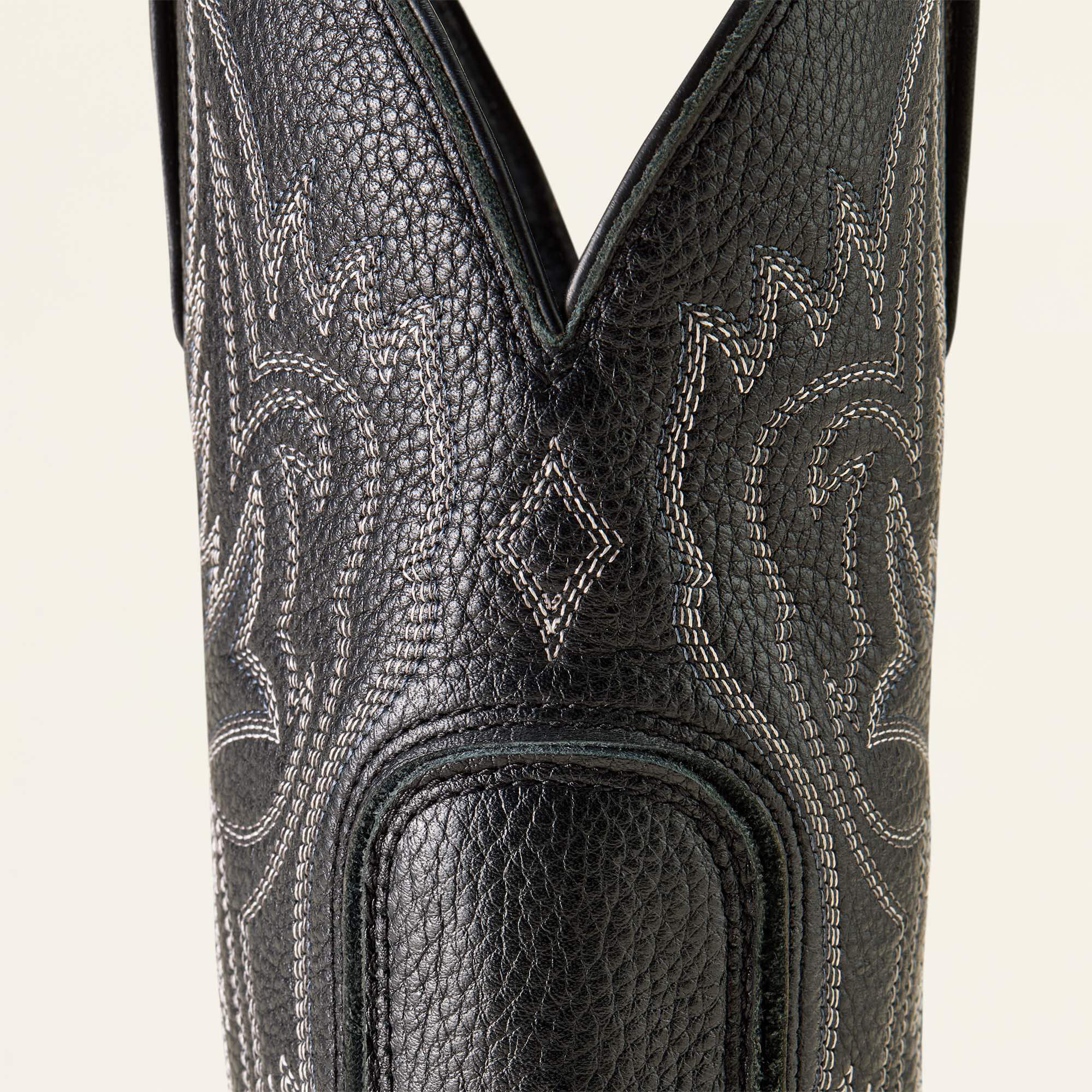 Western Big Rig Wide Square Toe Cowboy Boot Men - BLACK DEERTAN