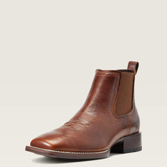 Booker Chelsea Wide Square Toe Western Boot Men - ROYAL BROWN