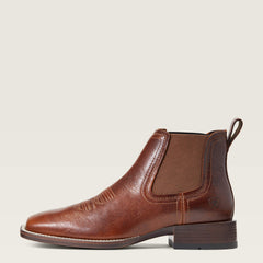 Booker Chelsea Wide Square Toe Western Boot Men - ROYAL BROWN
