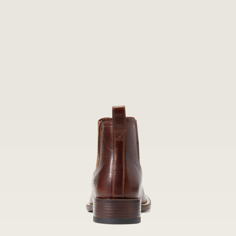 Booker Chelsea Wide Square Toe Western Boot Men - ROYAL BROWN