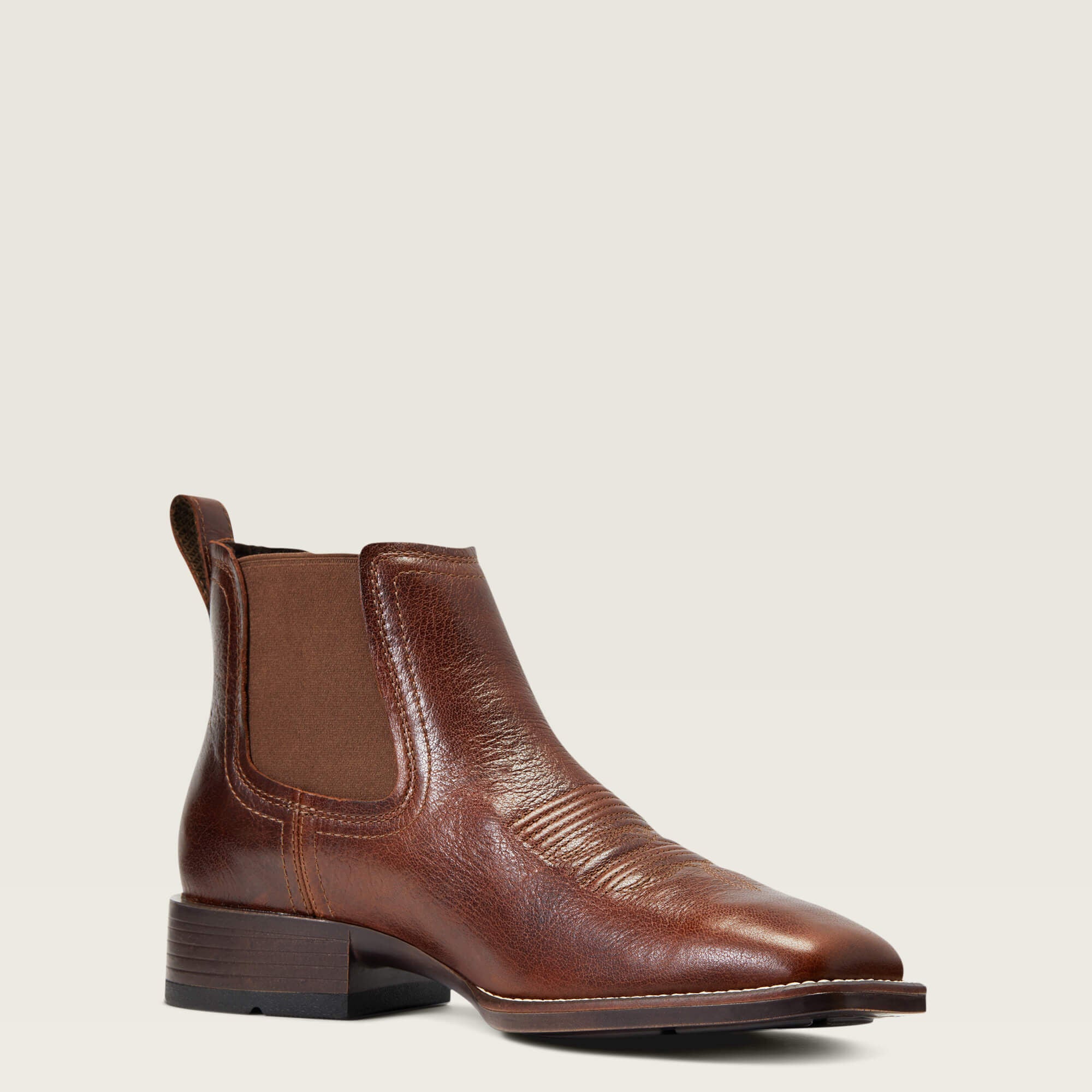 Booker Chelsea Wide Square Toe Western Boot Men - ROYAL BROWN