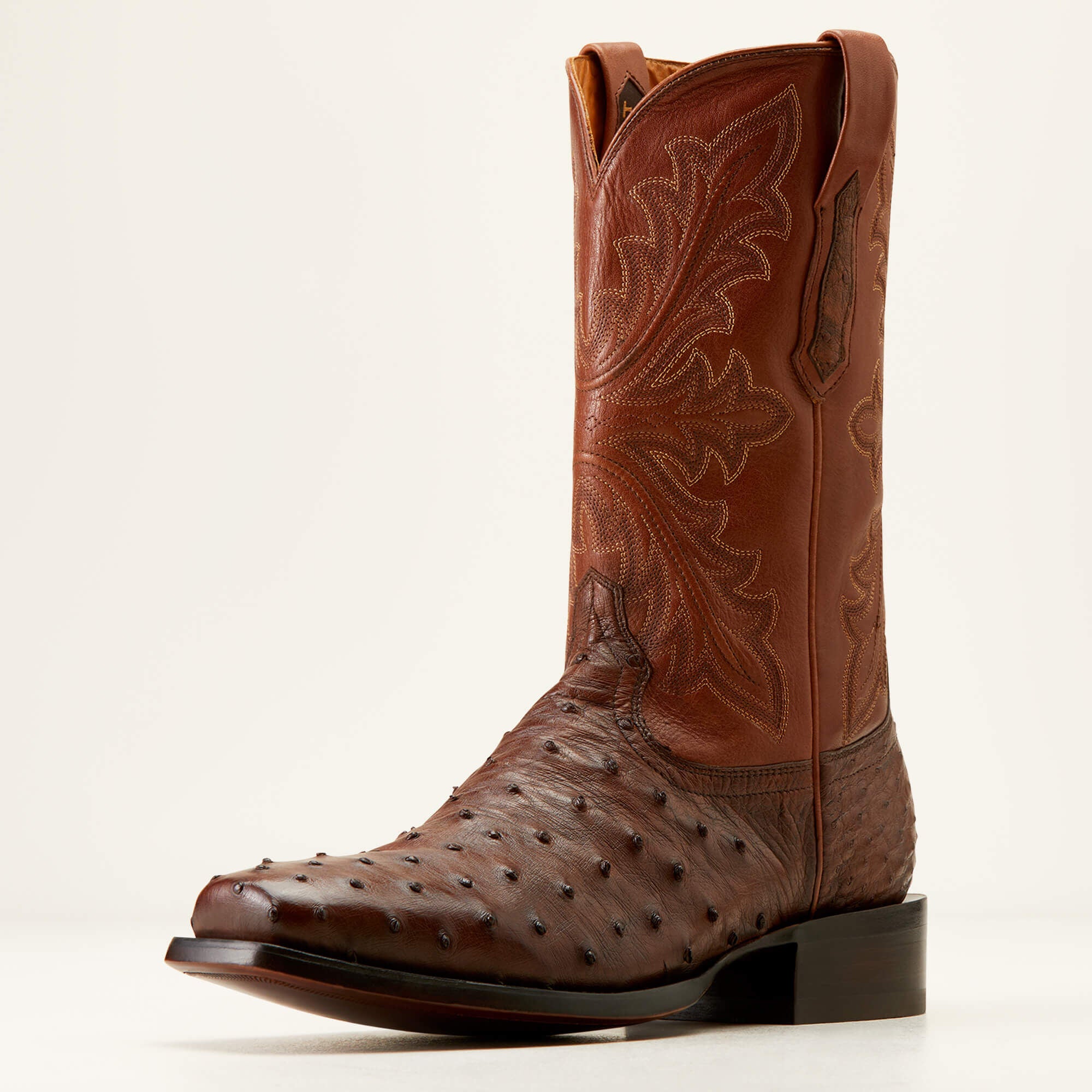 Bench Made Stilwell Western Boot Men - BOURBON FULL QUILL OSTRICH
