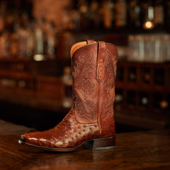 Bench Made Stilwell Western Boot Men - BOURBON FULL QUILL OSTRICH