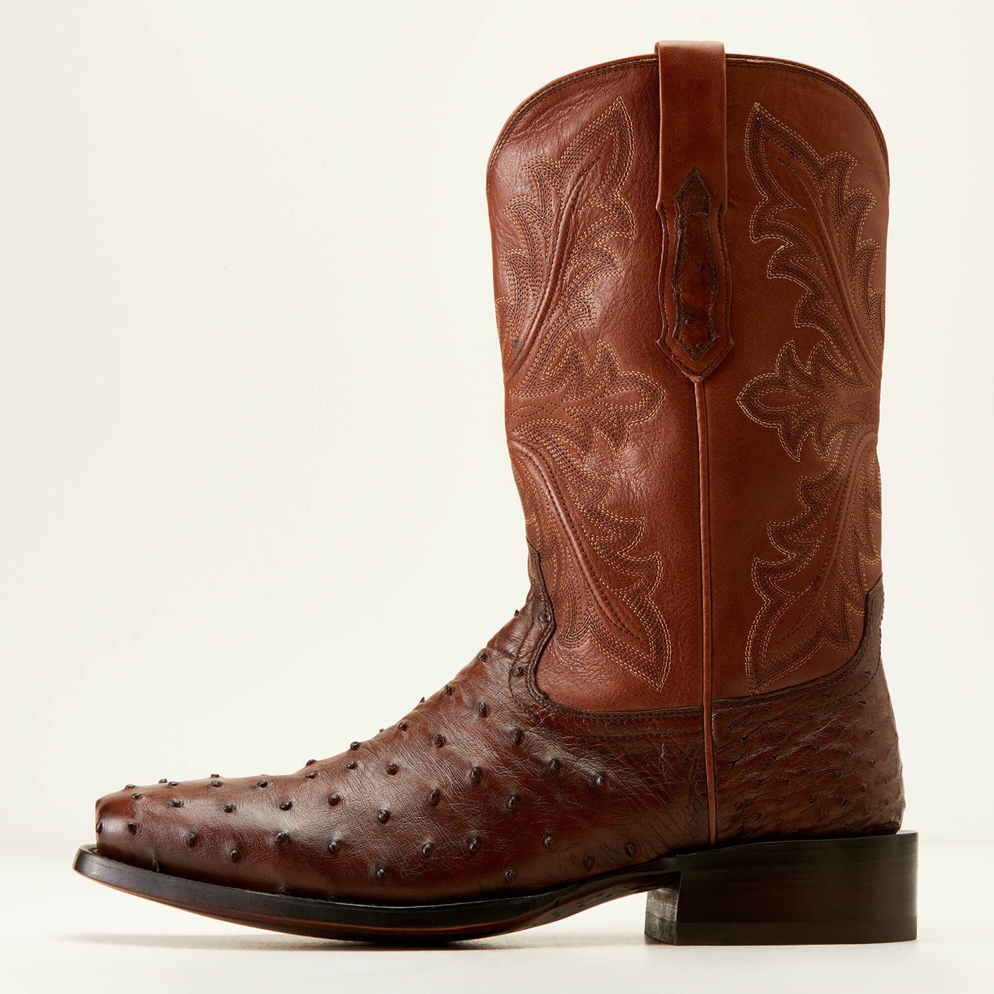 Bench Made Stilwell Western Boot Men - BOURBON FULL QUILL OSTRICH