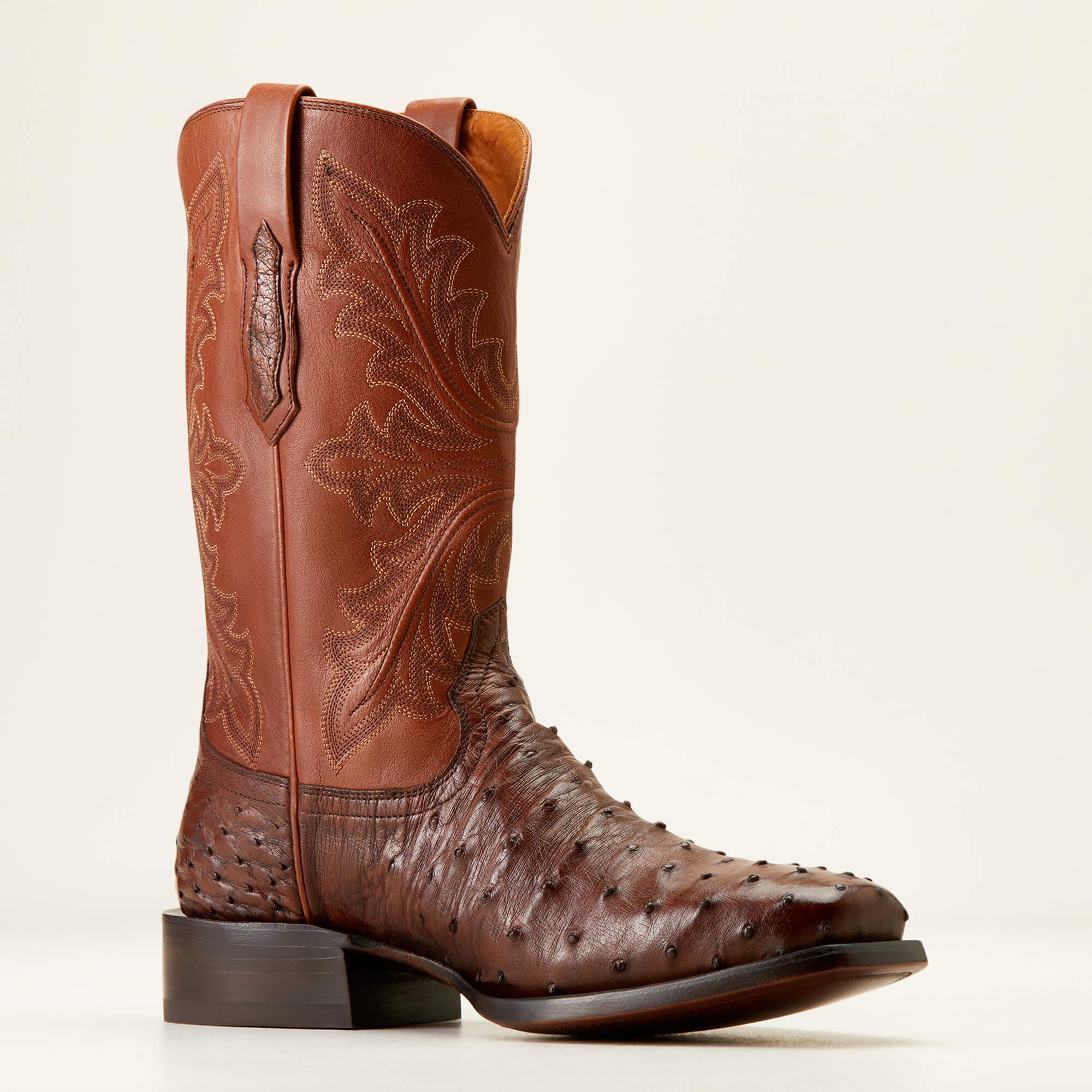 Bench Made Stilwell Western Boot Men - BOURBON FULL QUILL OSTRICH