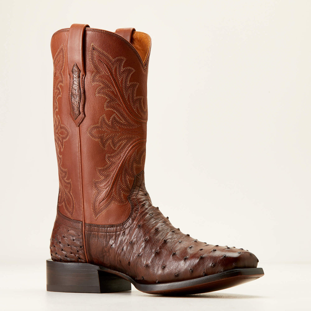 Bench Made Stilwell Western Boot Men - BOURBON FULL QUILL OSTRICH