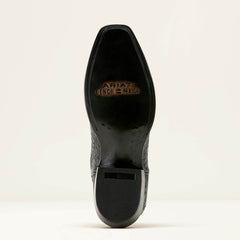 Bench Made Ketchum French Toe Western Boot Men - BLACK CAIMAN BELLY/MIDNIGHT BLACK