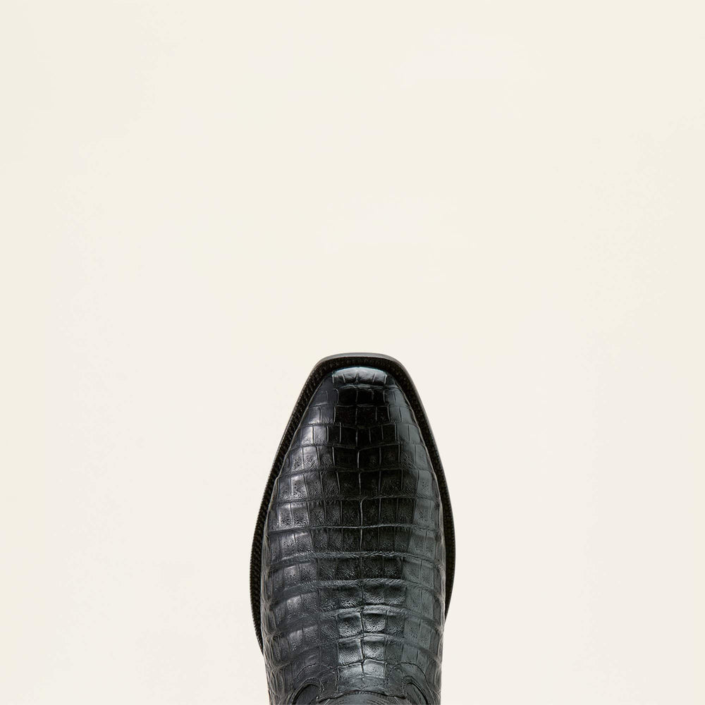 Bench Made Ketchum French Toe Western Boot Men - BLACK CAIMAN BELLY/MIDNIGHT BLACK