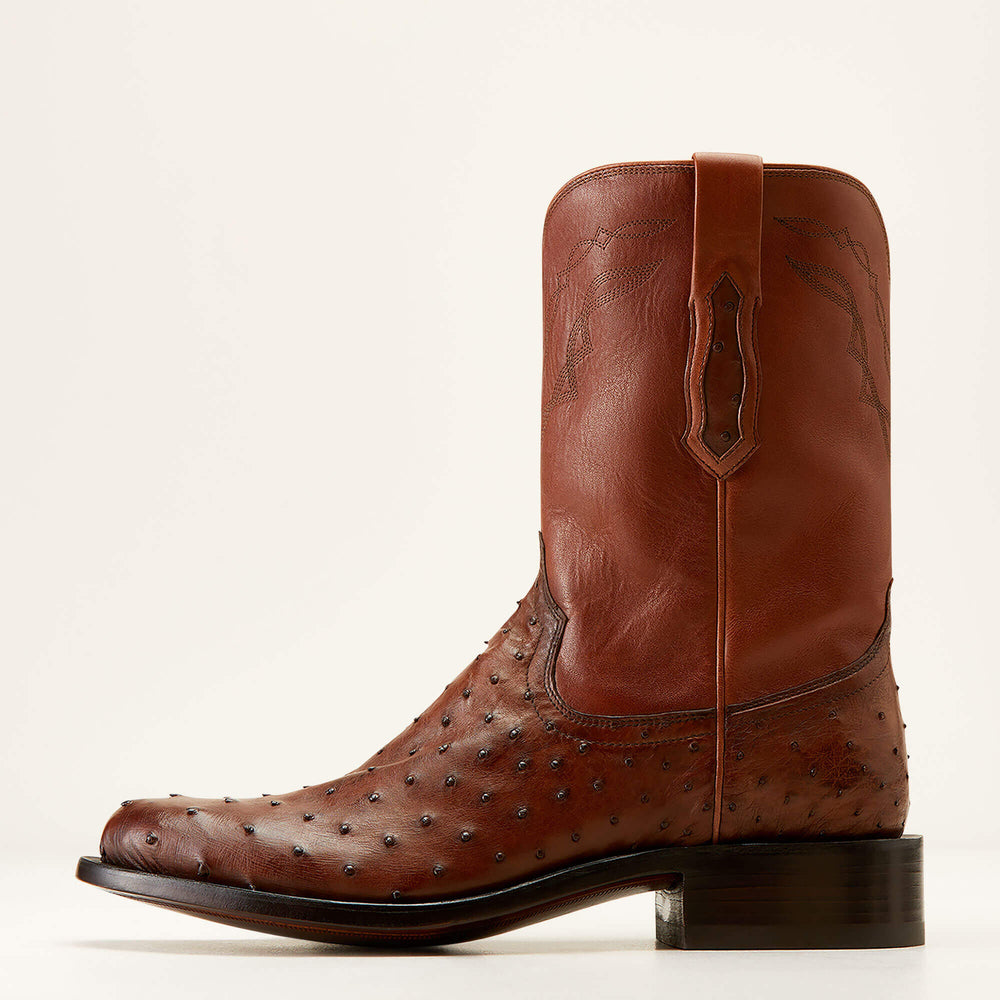 Bench Made Clanton Western Boot Men - BOURBON FULL QUILL OSTRICH