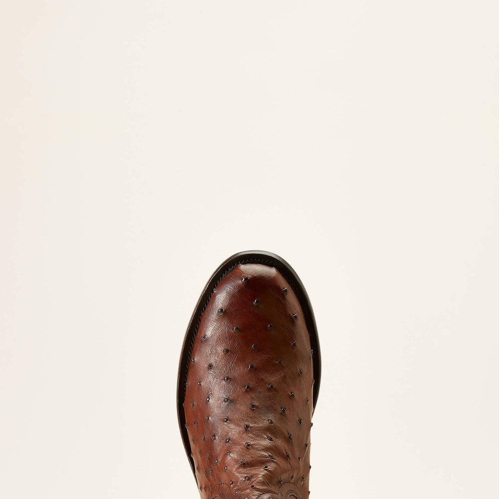 Bench Made Clanton Western Boot Men - BOURBON FULL QUILL OSTRICH
