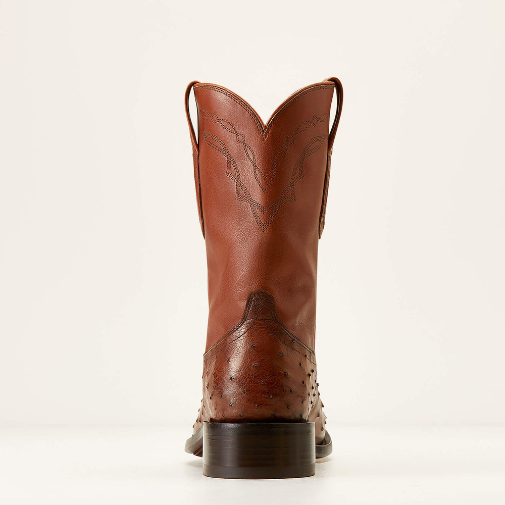 Bench Made Clanton Western Boot Men - BOURBON FULL QUILL OSTRICH