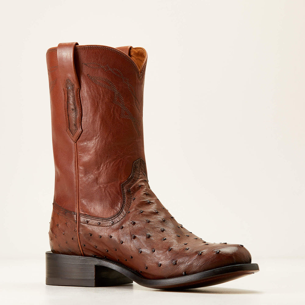Bench Made Clanton Western Boot Men - BOURBON FULL QUILL OSTRICH