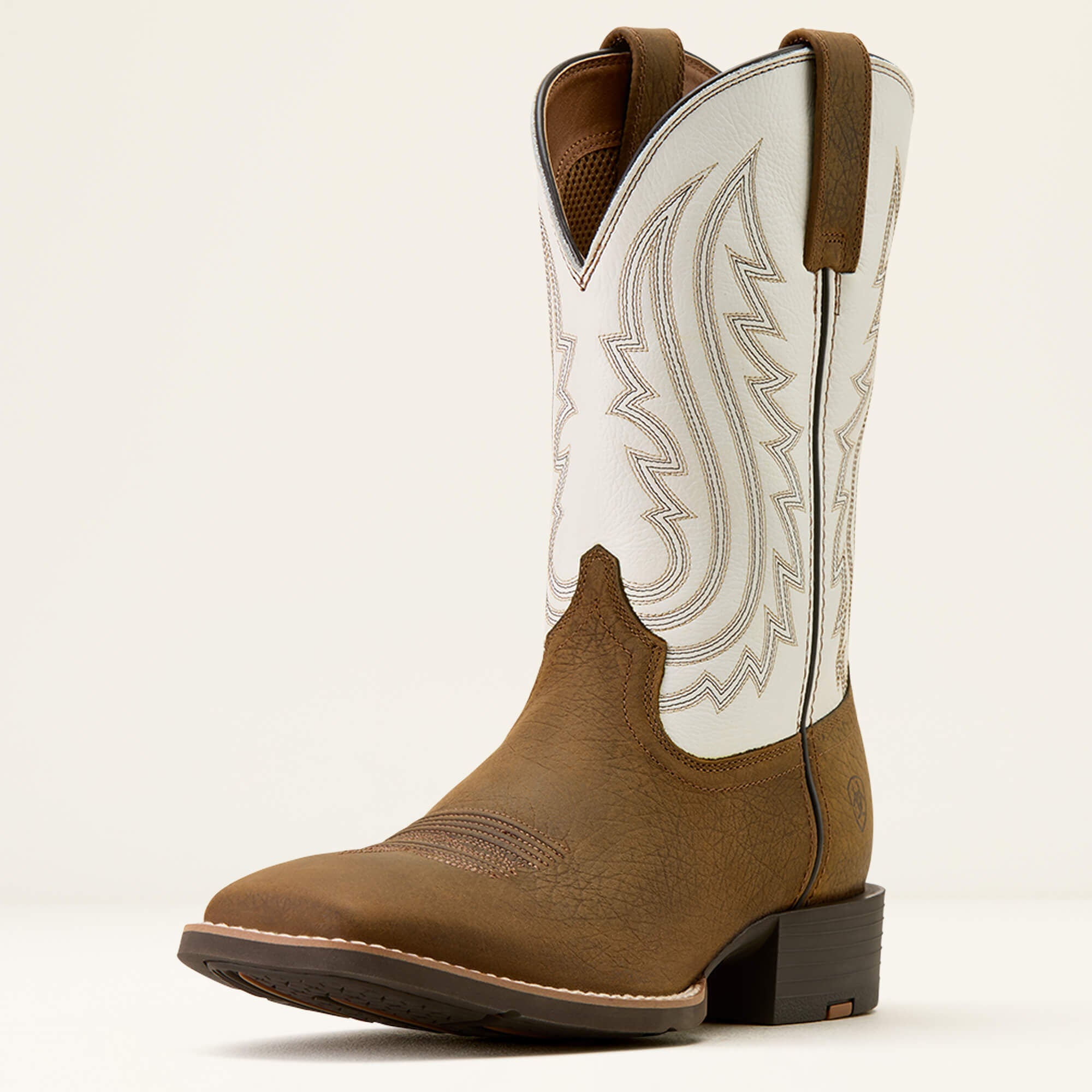Sport Big Country Wide Square Toe Cowboy Boot Men - MUSTANG BROWN/SMOKEY CREAM