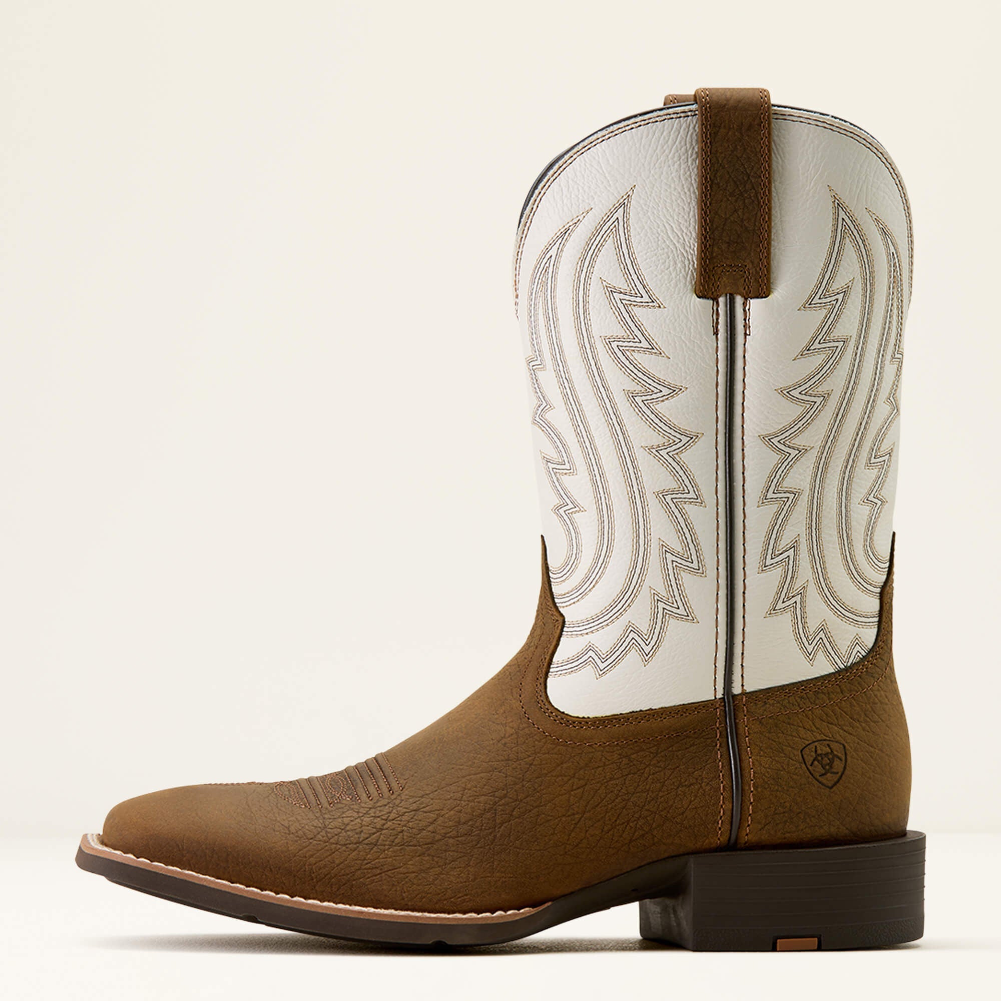 Sport Big Country Wide Square Toe Cowboy Boot Men - MUSTANG BROWN/SMOKEY CREAM