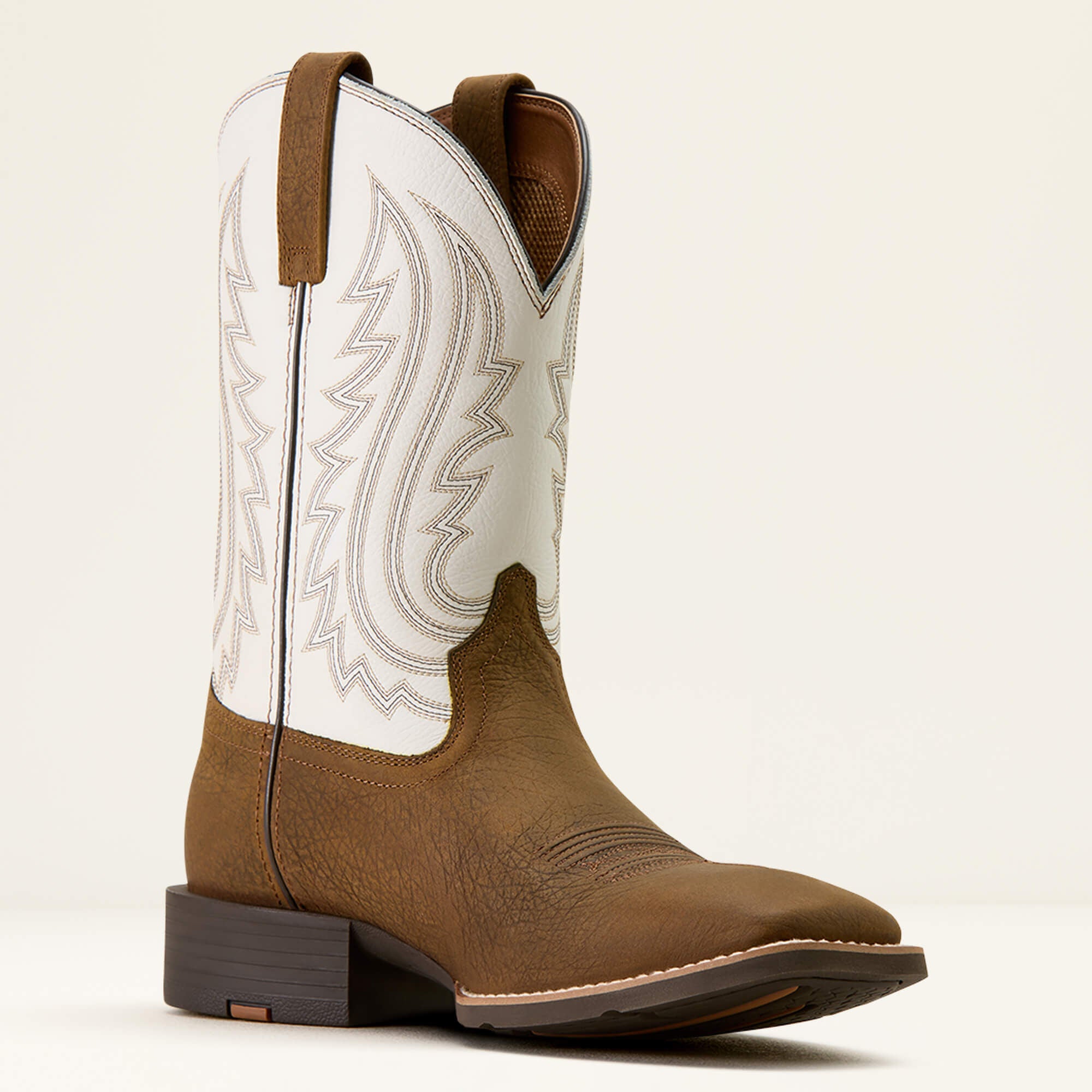 Sport Big Country Wide Square Toe Cowboy Boot Men - MUSTANG BROWN/SMOKEY CREAM