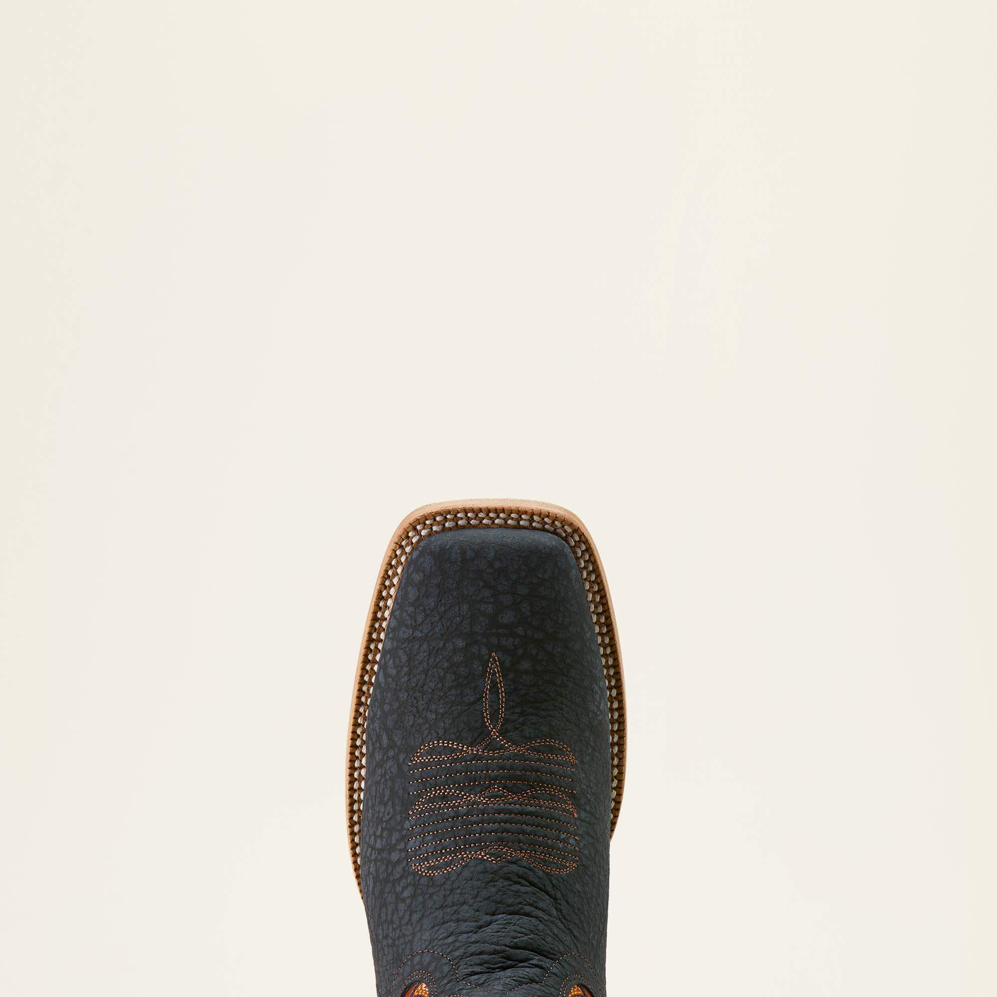 Rock Ridge Wide Square Toe Western Boot Men - NAVY BISON/GINGER SPICE