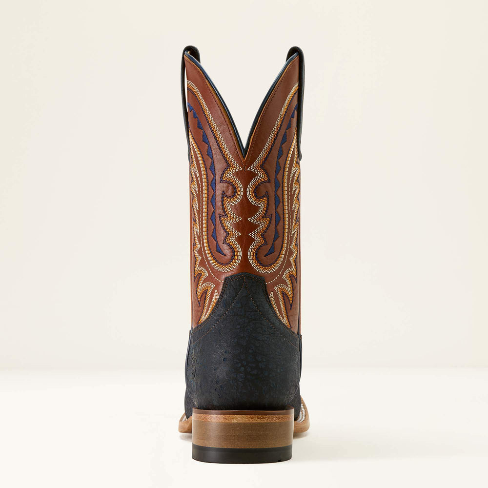 Rock Ridge Wide Square Toe Western Boot Men - NAVY BISON/GINGER SPICE