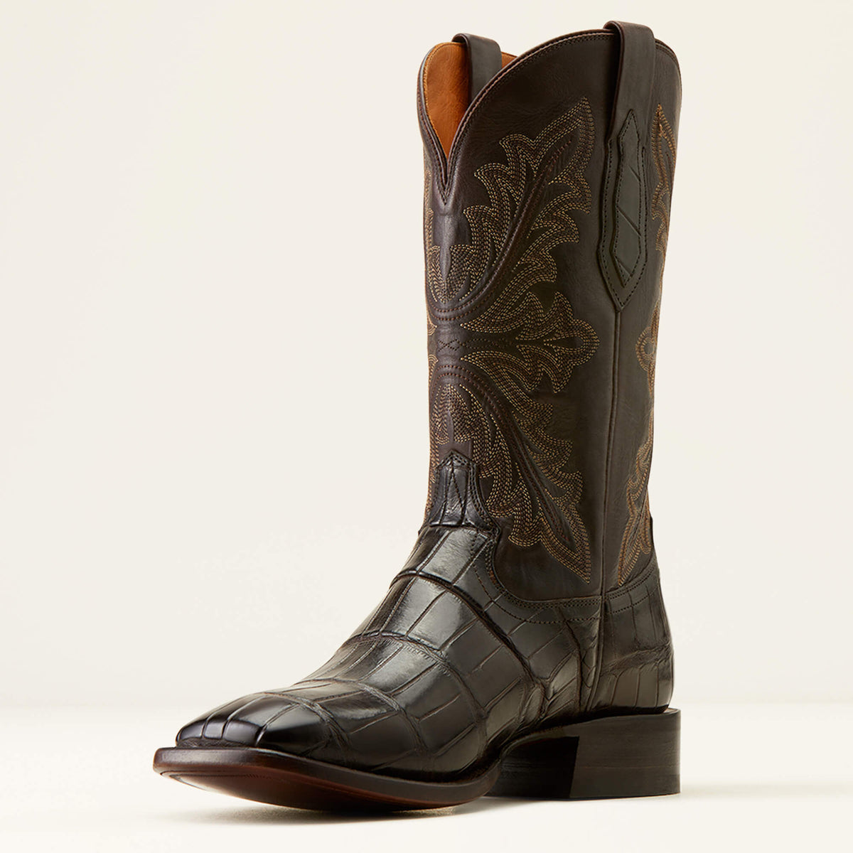 Bench Made Bassett Western Boot Men - HICKORY AMERICAN ALLIGATOR TAIL