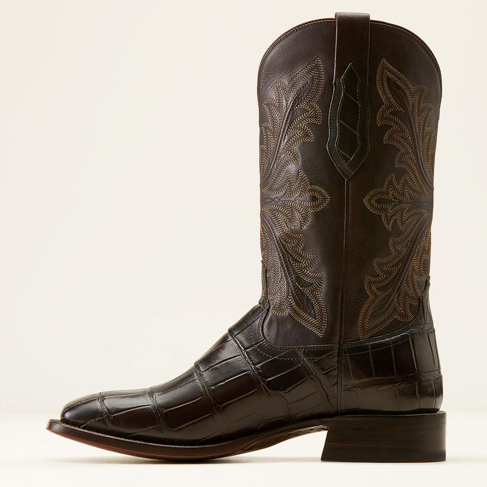 Bench Made Bassett Western Boot Men - HICKORY AMERICAN ALLIGATOR TAIL