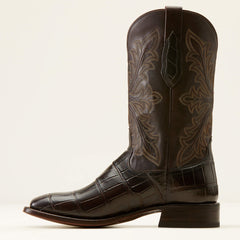 Bench Made Bassett Western Boot Men - HICKORY AMERICAN ALLIGATOR TAIL