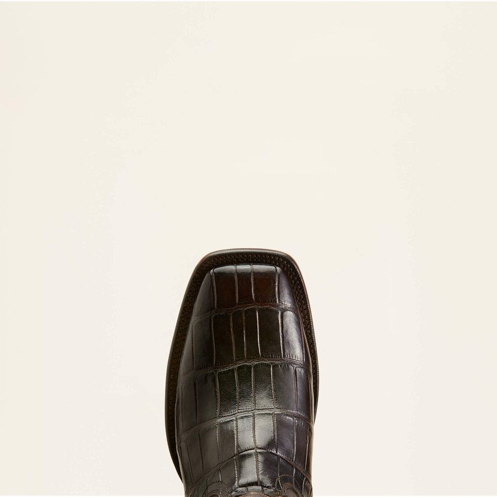 Bench Made Bassett Western Boot Men - HICKORY AMERICAN ALLIGATOR TAIL