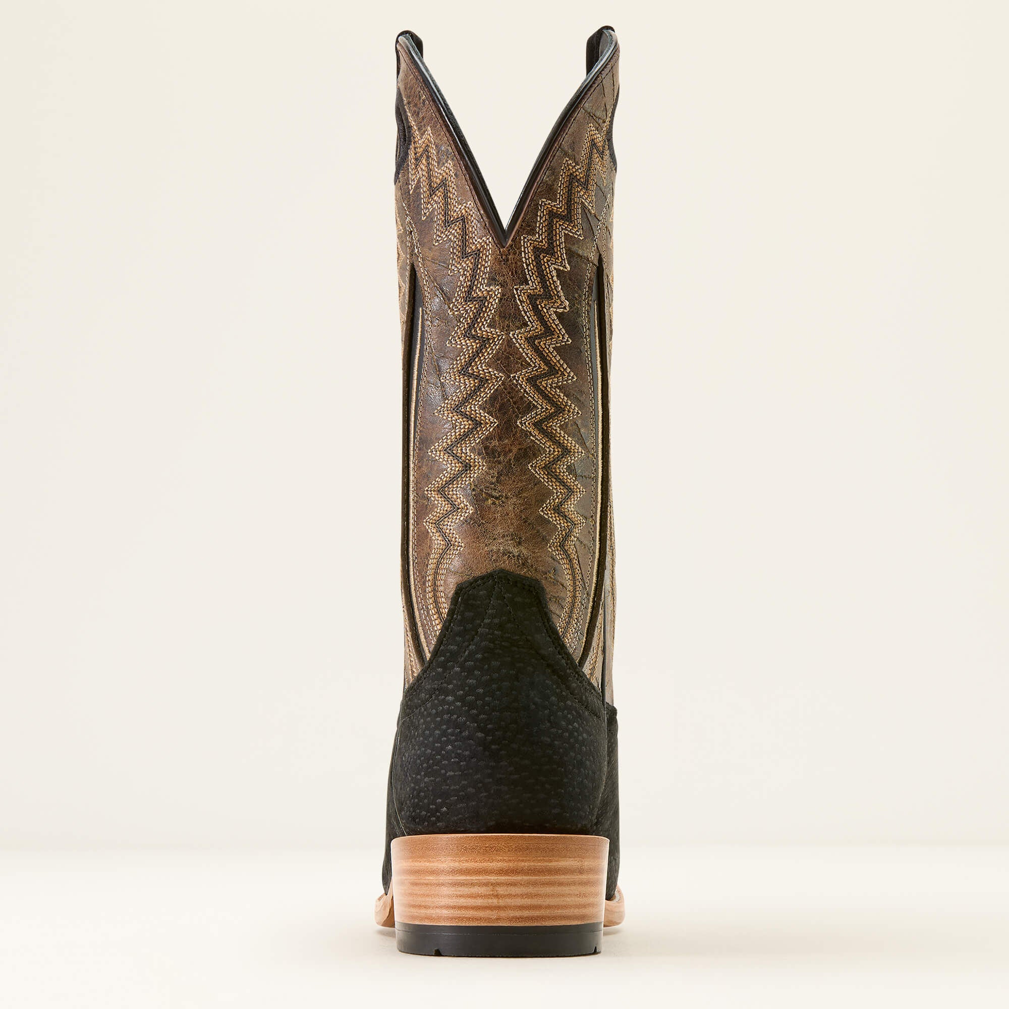 Futurity Dualin Narrow Cutter Toe Cowboy Boot Men - BLACK CARPINCHO/DARK STONE