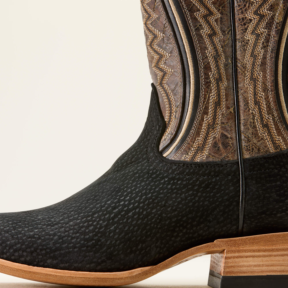 Futurity Dualin Narrow Cutter Toe Cowboy Boot Men - BLACK CARPINCHO/DARK STONE