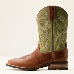 Slingshot Cowboy Boot Men - DARK TAN/EASY GREEN