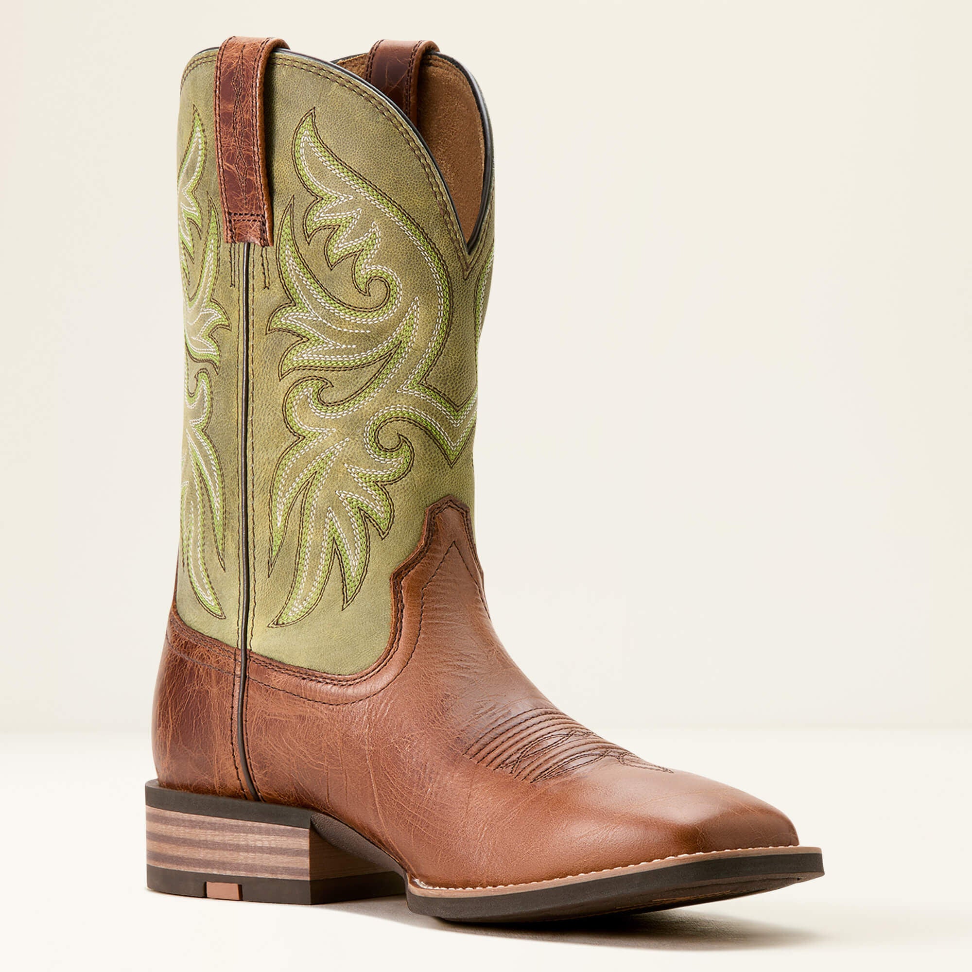 Slingshot Cowboy Boot Men - DARK TAN/EASY GREEN