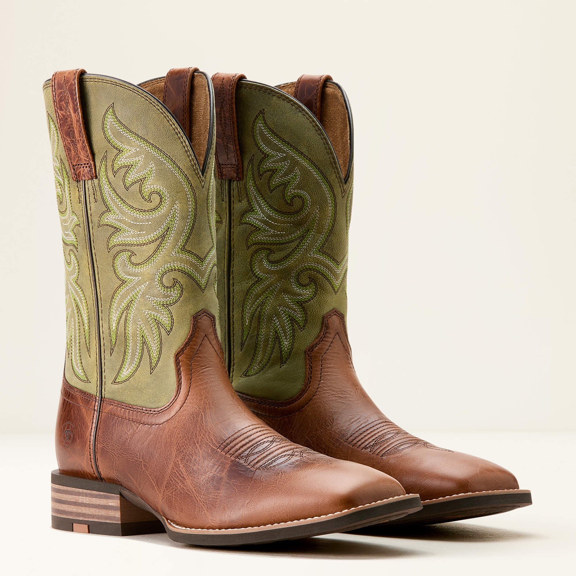 Slingshot Cowboy Boot Men - DARK TAN/EASY GREEN
