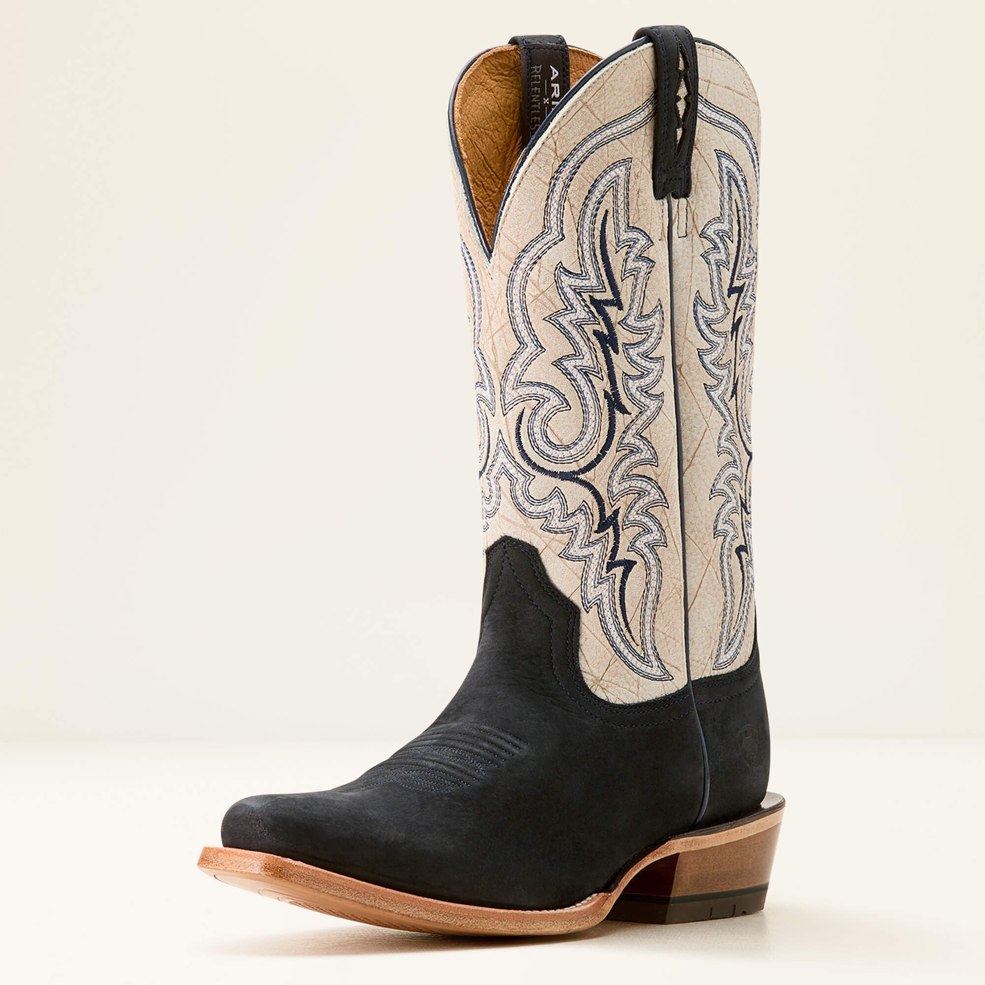 Futurity Relentless Bama Fury Cowboy Boot Men - NAVY BISON/SHREDDED WHITE