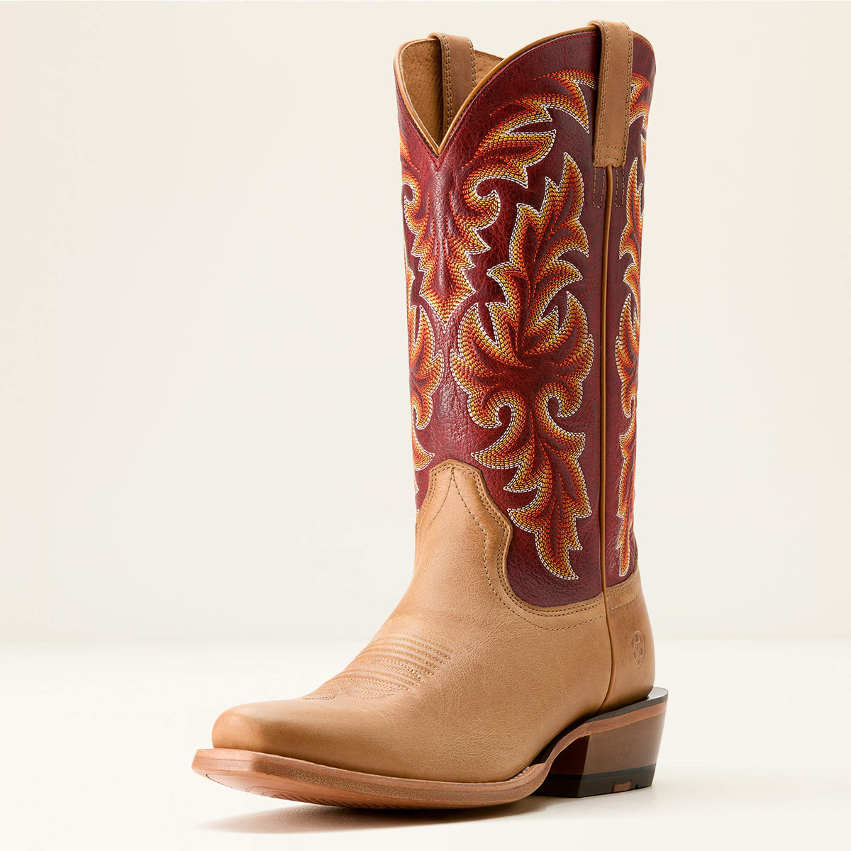 Futurity Champ Cowboy Boot Men - FLAXEN TAN/TRUE RED